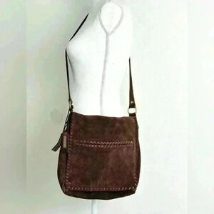Antonio Melani Suede Flap Closure Medium Size  Crossbody Bag
